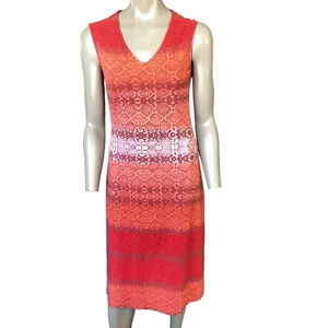 Isaac Mizrahi LIVE Sleeveless Tank Dress V Neck Stretchy Knit XS Ombre Snakeskin